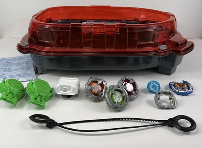 Beyblade Burst Turbo Slingshock Rail Rush Battle Set Arena Lot 3 Beyblades etc