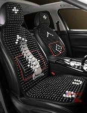 Wood Beaded Car Seat Cover Massaging Breathable Cooling Real Wood Bead Black