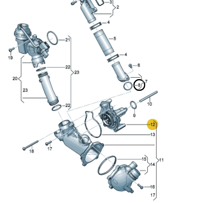 NUEVO Motor bomba agua 079121014M para Audi S6 S7 A8 S8 RS6 RS7 2012-2018 4.0T Foto 2 de 4