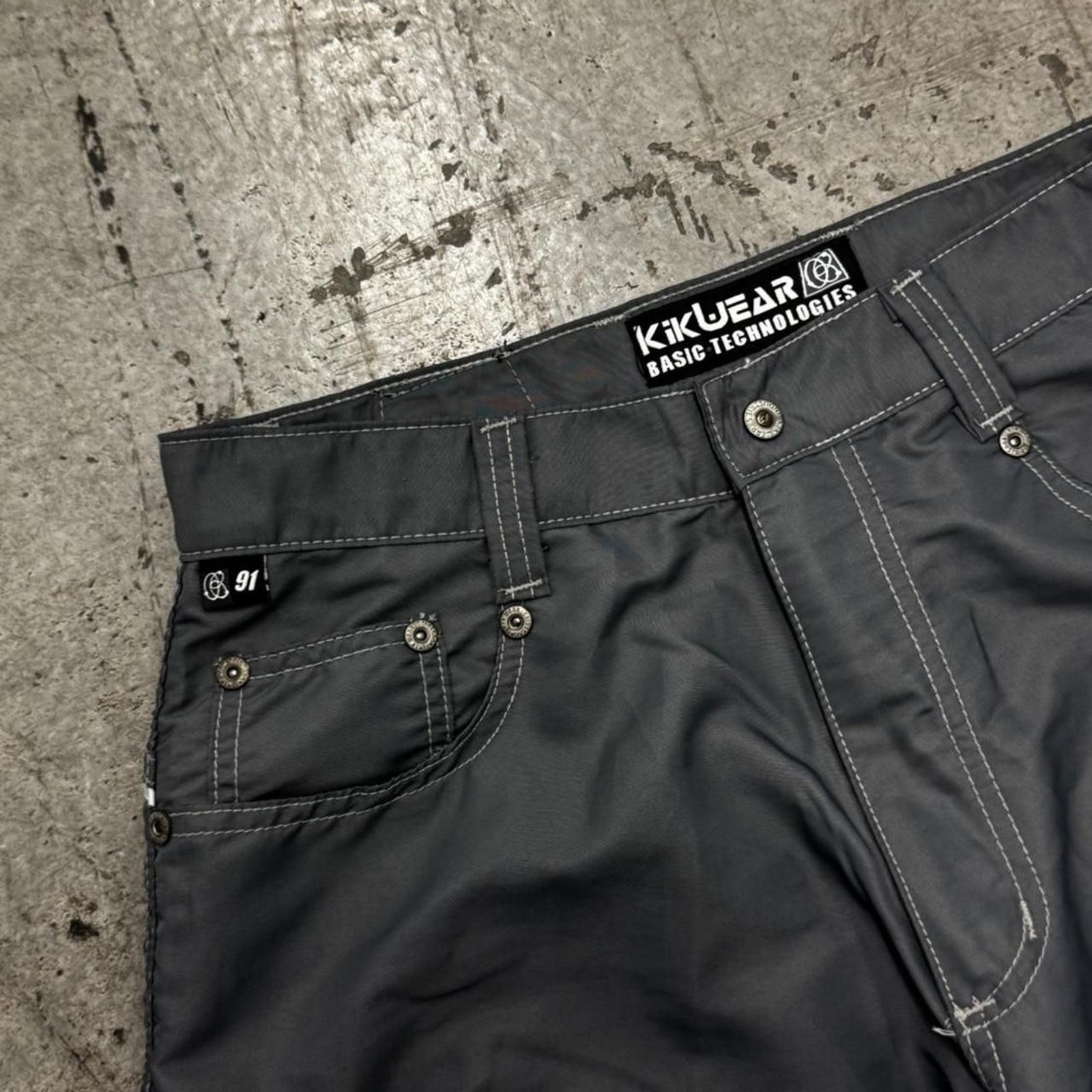 Deadstock Vintage 90s Kikwear Atomic Rave Piped Nylon… - Gem