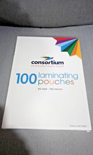 Consortium brand, pack of  100 x Matt Laminating Pouches. A4 Size. 150 Micron.