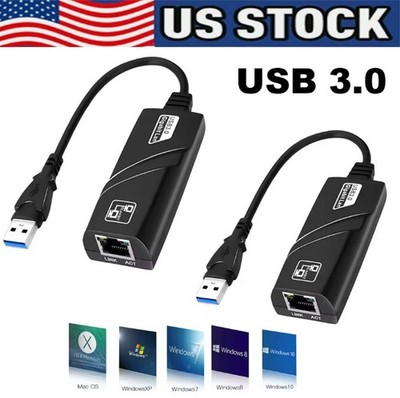 USB 3.0 Gigabit Ethernet LAN RJ45 1000Mbps Network Adapter For Windows PC Lot