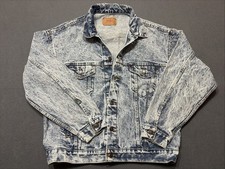 1987 Levis 70507 0219 Acid Wash Denim Jacket L Made In USA Trucker VTG