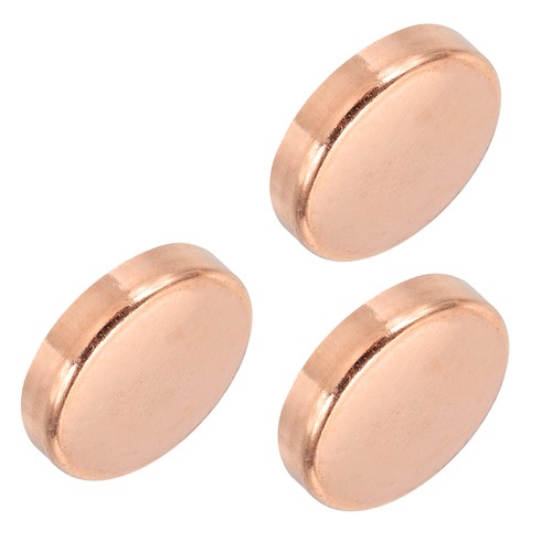 1-1/8 Inch ID Copper Pipe End Cap, 3Pcs Copper Fitting Cap Sweat Plug Connection