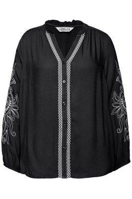 Studio Untold große Größen Hemdbluse 42+ schwarz Bluse Loose Shape Stickereien