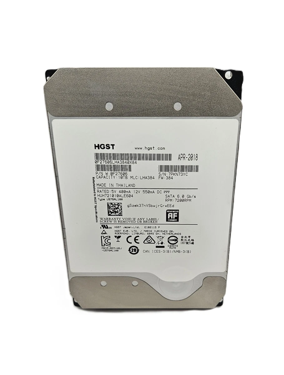 HGST 10TB HDD SAS 3.5インチ 本体 25+ HGST Internal Hard Disk Drives 10 TB Storage Capacity for sale