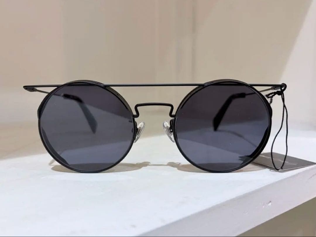 Yohji Yamamot ラウンド型眼鏡 46□24-145　２０２４年　美品 Yohji Yamamoto Round Sunglasses 20-9005 Black Titanium Frame Japan