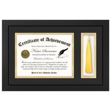 11x17 Wood Diploma Frame with Tassel Holder for 8.5x11 Certificate/Degree Doc...
