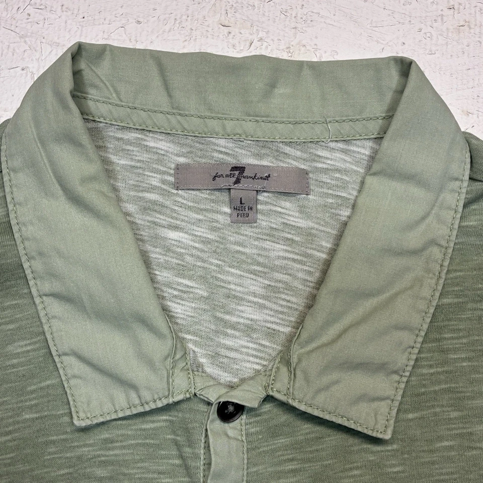 7 Для всего человечества рубашка-поло мужской большой зеленый 4 кнопки короткий рукав легкий - Изображение 2 из 4