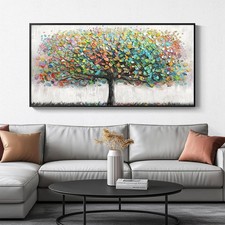 Large Framed Tree of Life Colorful Wall Art, Modern Canvas Prints Paintings A...
