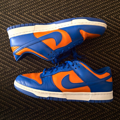 Nike Dunk Low Knicks Men s Low Top Leather Colorblock Blue/Orange DV0833-800