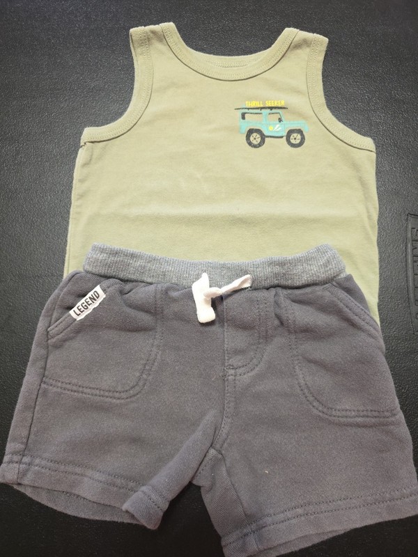 Boys Sz 18m Lot Of Tank Top And Shorts Outfit