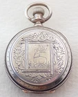 ANTIQUE 18s ILLINOIS GRADE 79 17 JEWEL 3oz COIN SILVER HUNTER POCKET WATCH