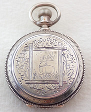 ANTIQUE 18s ILLINOIS GRADE 79 17 JEWEL 3oz COIN SILVER HUNTER POCKET WATCH