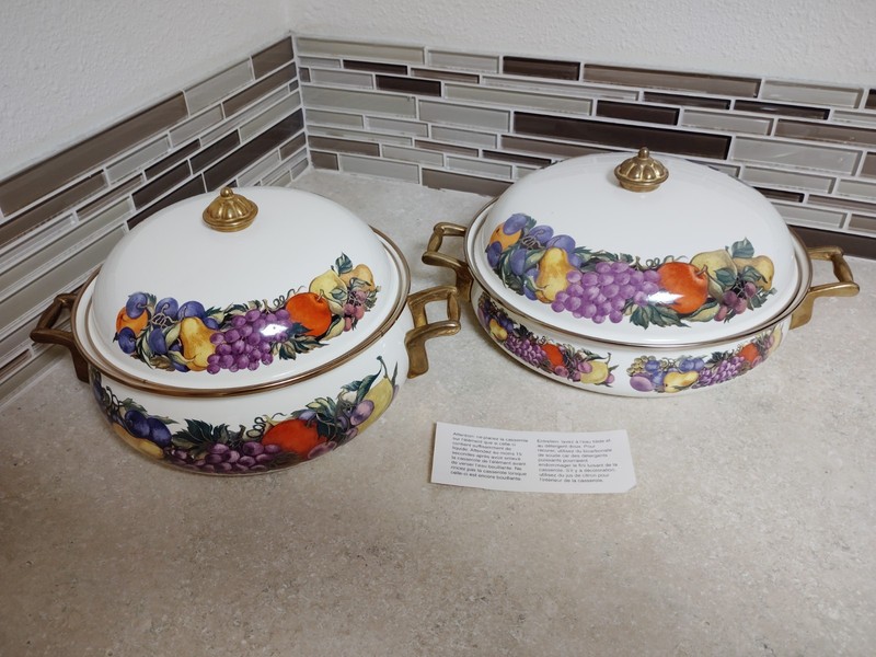 Cornucopia Enamel on Steel 3 Qt Casserole and 10 Inch Covered Buffet Server