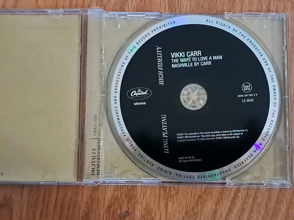 Ways to Love a Man/Nashville by Carr by Vikki Carr CD, 2007 EMI UK 2 LP'S  On 1  - Image 3 of 4