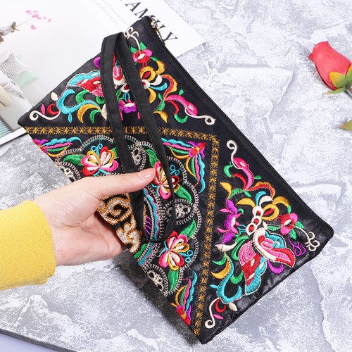 Ethnic Embroidered Purse for Women Handheld Wallet Unique Design - Picture 4 of 12
