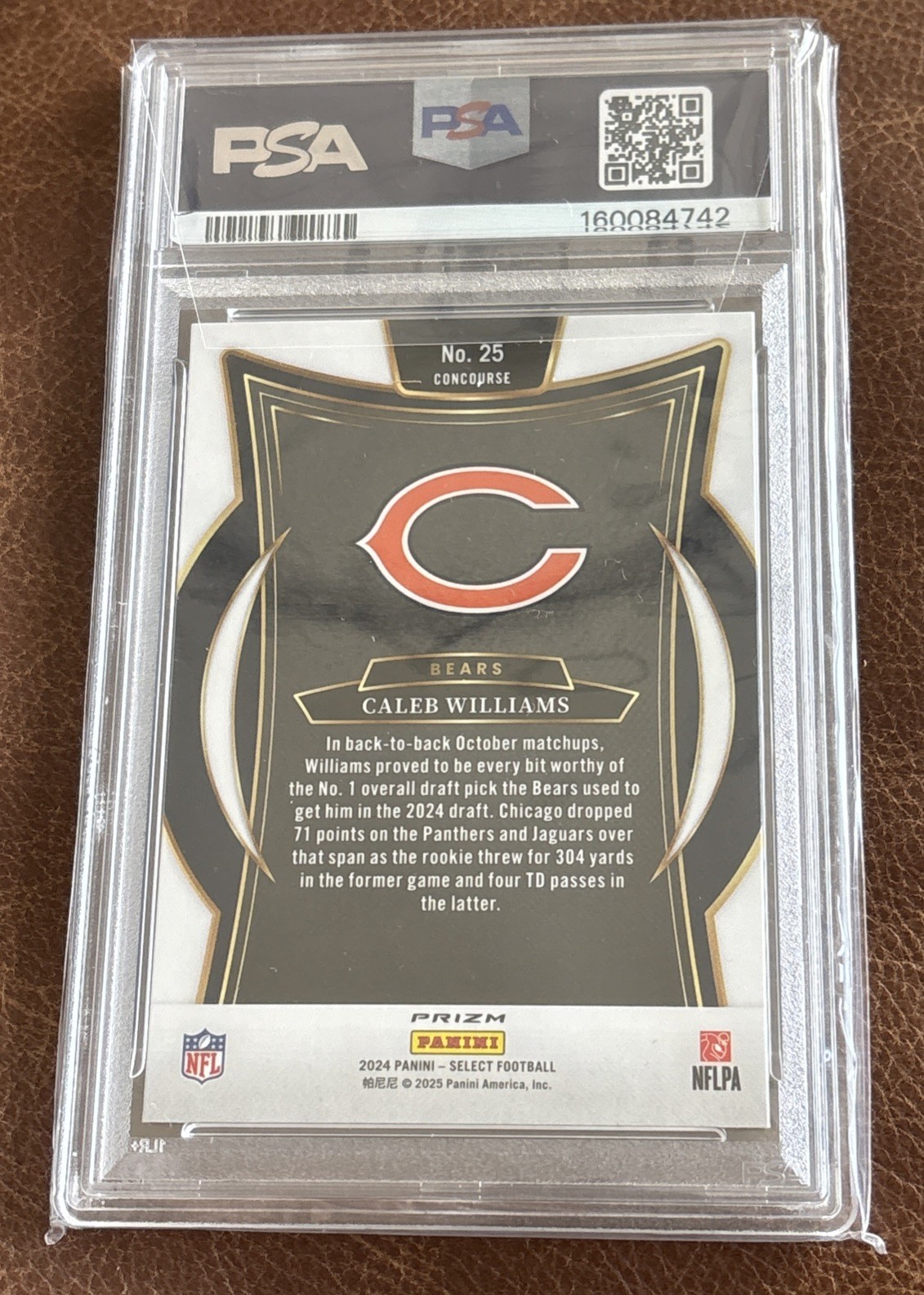 2024 Panini Select Shock Prizm (RC) Caleb Williams PSA 10 GEM MINT 🔥 view 2