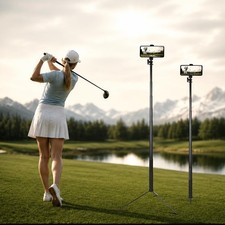 Golf Tripod Selfie Stick, 47  All-Terrain Phone Monopod with Ground Spike  T...