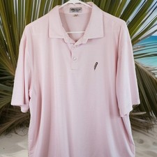 Peter Millar Polo Shirt Mens XL Pink White Striped Golf Tour Fit Summer Comfort