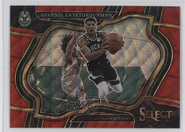 2022-23 Panini Select Courtside Red Wave Prizm Giannis Antetokounmpo #261 la5