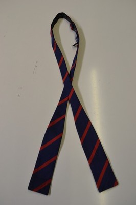 The Tie Bar rot & marine gestreifte Seidenfliege zum Selbstbinden