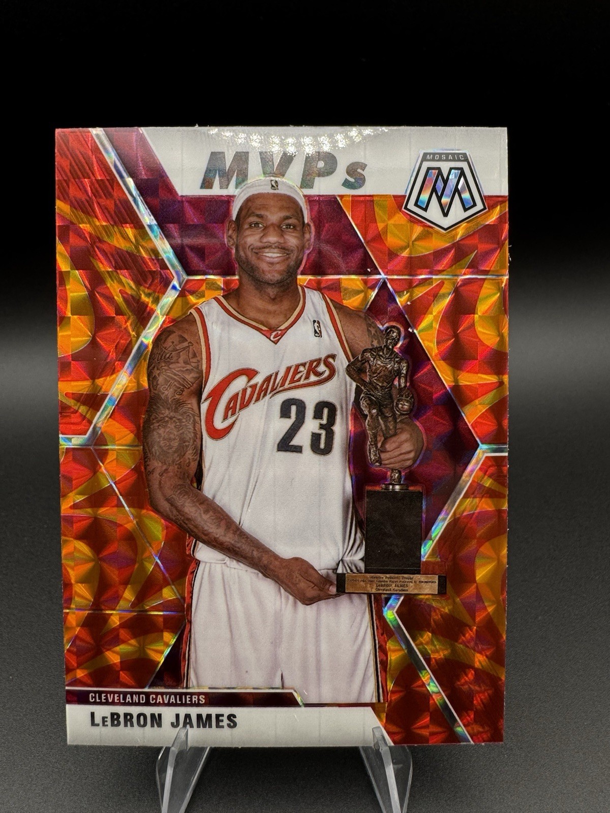 Panini 2019-20 Mosaic MVPs LeBron James Reactive Orange Prizm #298 Cavaliers NBA