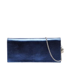 Dior Chain Shoulder Bag Metallic Blue Leather Ladies Dior Used