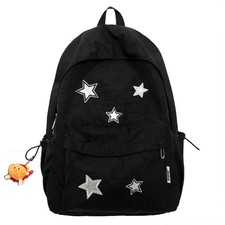 Kawaii Backpack with Cute Accessories, Star Patterns, and Durable Nylon Mater...