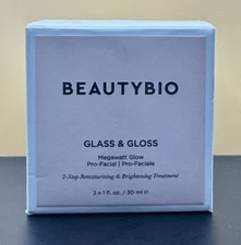 Beautybio  Glass & Gloss Megawatt Glow Pro Facial 2 x1 Fl oz/30ml  | NEW