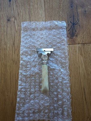 1950's Schick Injector Rasierhobel, Cream Bakelite Griff, Factory Nickel Revamp