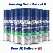 6 x Gillette Series Shave Gel Sensitive Skin- 200ml (Pack of 6) 14.13 per litre