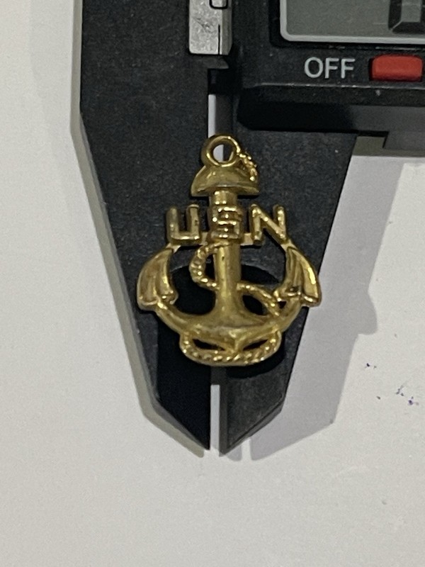 US Navy CPO Chief Petty Officer  Vermeil Gold Badge
