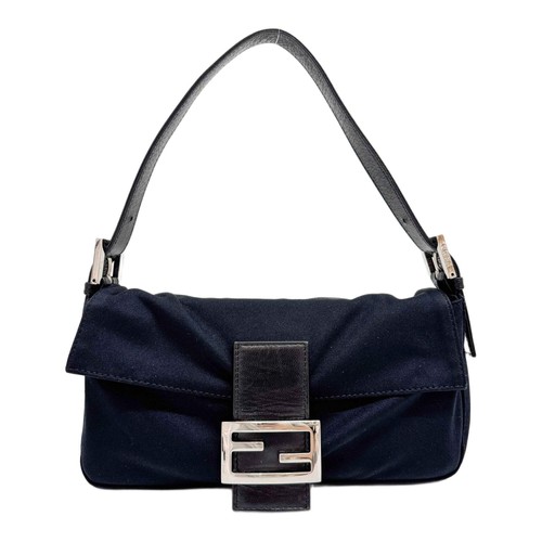 FENDI Baguette Black Neoprene Shoulder Bag
