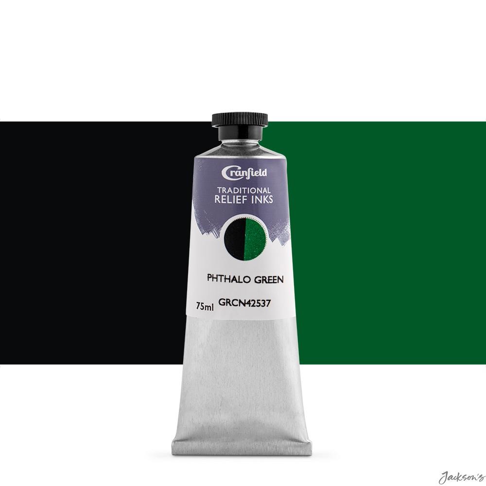 Cranfield Traditional Relief Ink Linseed Oil 75ml Phthalo Green Printmaking