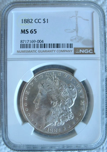 1882 CC Morgan Silver Dollar NGC MS-65