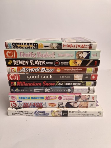 Anime Manga Books Bulk Lot Of 10 Mixed Title Astro Boy, Demon Slayer, Soul Eater - Picture 1 of 4