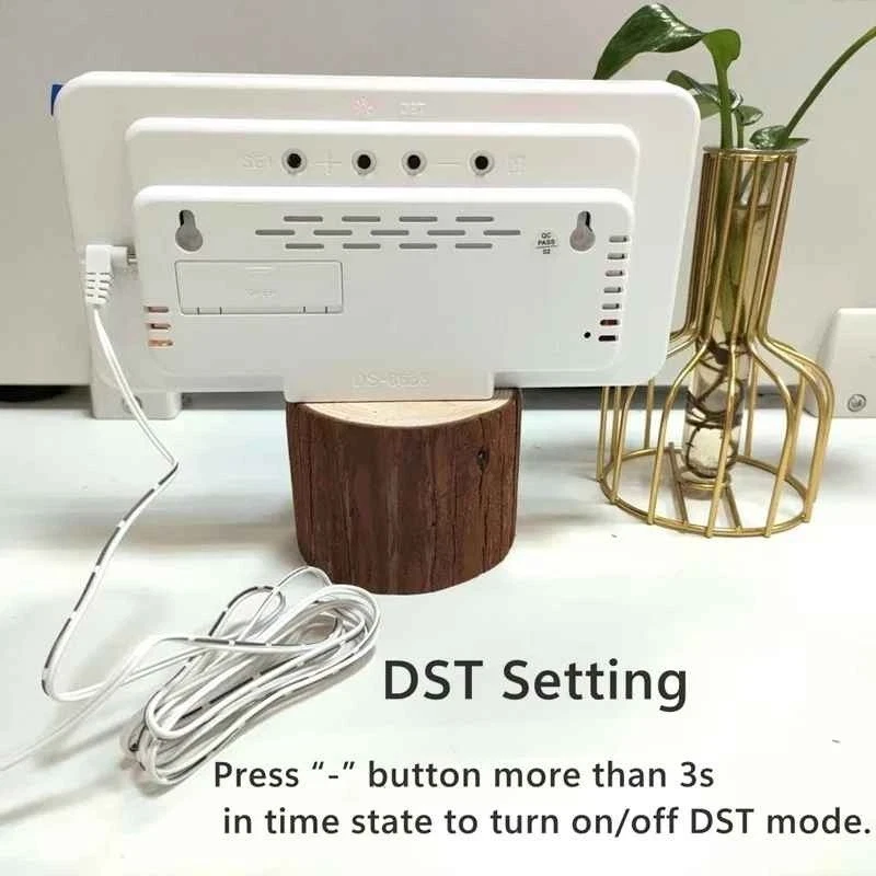 Control por Voz DST Reloj de Pared Digital Espejo LED Doble Alarma Fecha Semana Temperatura Foto 4 de 4