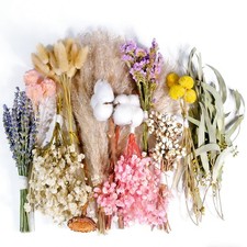 12 Kinds Natural Dried Flower Set, Bulk Dried Flowers for Vase,Mini Dried Flo...