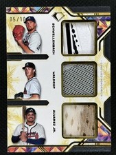 2025 Topps Diamond Icons Triple Relic Schwellenbach Waldrep Alvarez Jr /10 ATL