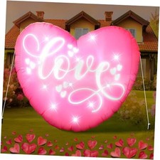 Valentines Day Inflatable Blow Up Yard Decorations 4.7 Ft Pink Heart Blow Love