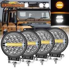4x Round 4" LED Work Light Bar Strobe Amber Fog Pods Fit Jeep Wrangler JK TJ JL