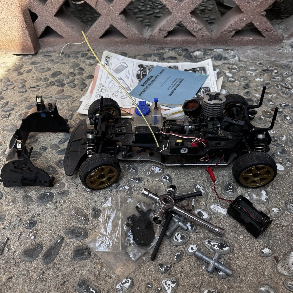 Vintage Mugen Seiki 4WD Nitro RC Car Subaru Impreza Prime 12 WRC 1