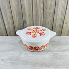 Vintage Pyrex Friendship 475-B Casserole W/ Lid Red Bird/Flowers 2.5 Qt