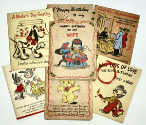 Lot Vintage Poster Fold Out & Spiral Bound Hallmark Rufftex Greeting Cards