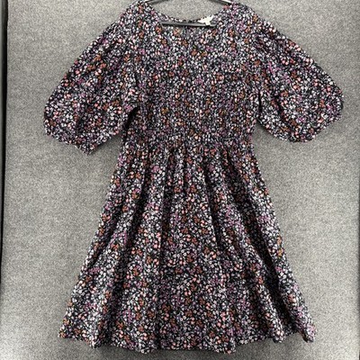 Womens Dress Plus Size 3X Blue Ditsy Floral Puff Sleeve Boho Cottagecore  Peasant | eBay