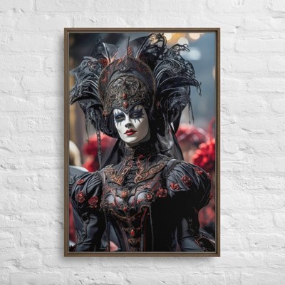 Gothic Masquerade Carnival Queen Crimson Baroque, Haunted Theatre, Spooky Art