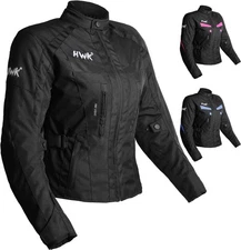 HWK Stunt Motorcycle Jacket for Women with CE Armor, X-Large - All-Black