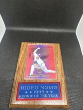 Hideo Nomo 1995 Rookie Of The Year Card And Plaque.. rookie card picture