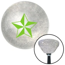 Green Tattoo Star Wide Clear Retro Metal Flake Shift Knob w/ M16x1.5 Insert